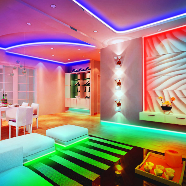 16.4FT 300 LEDs Strip Lights SMD5050 RGB Color Changing WiFi Smart LED Light Strip Work with Alexa